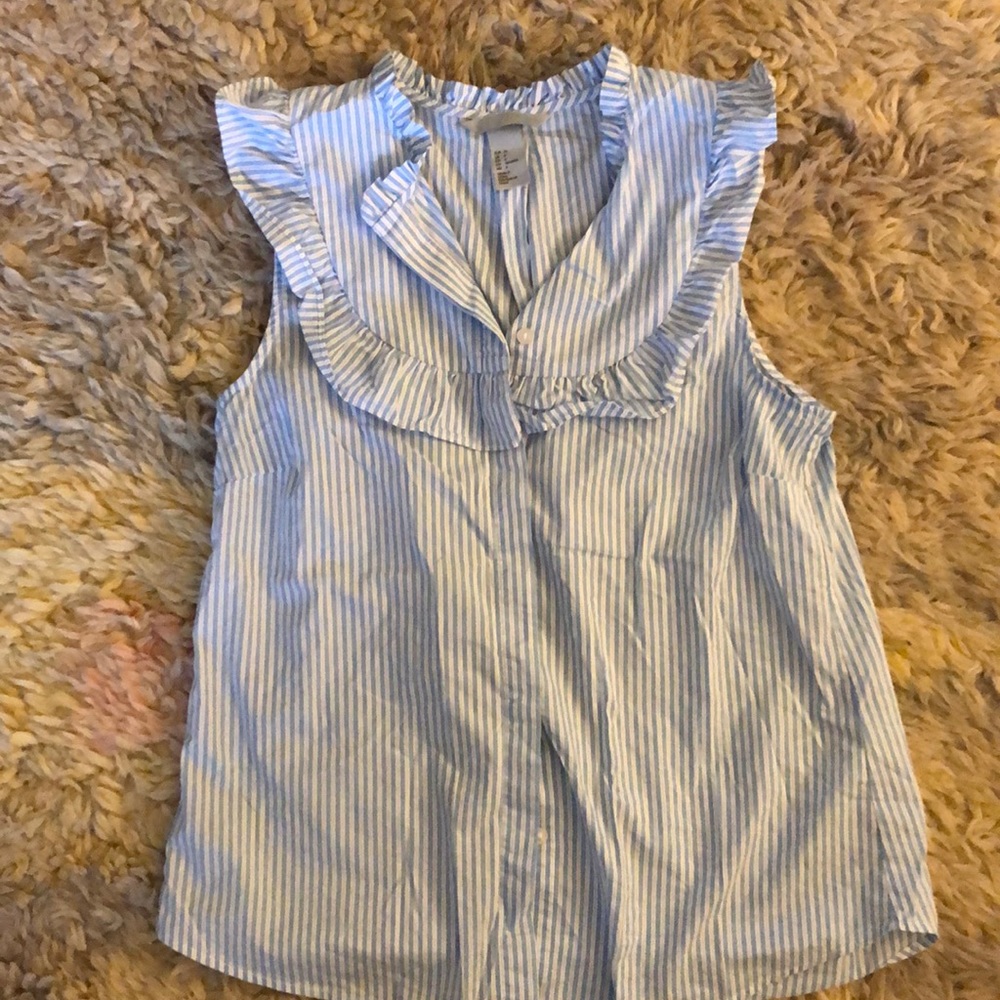 H&M Striped button up Sleeveless blouse